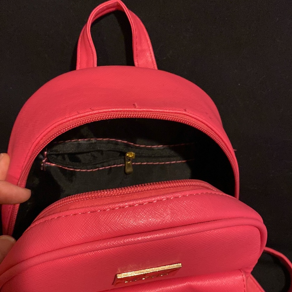 Pink mini backpack with bow - Picture 7 of 11